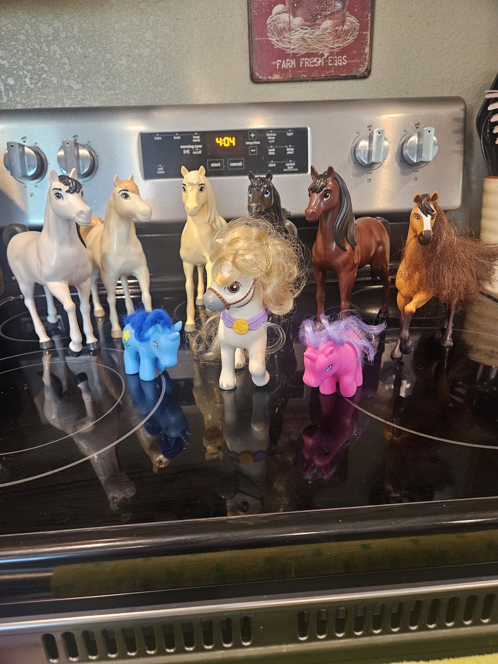 Assorted Kids Toy Horses - Blue & Pink Mini Ponies and Multi-Color Horse Figures